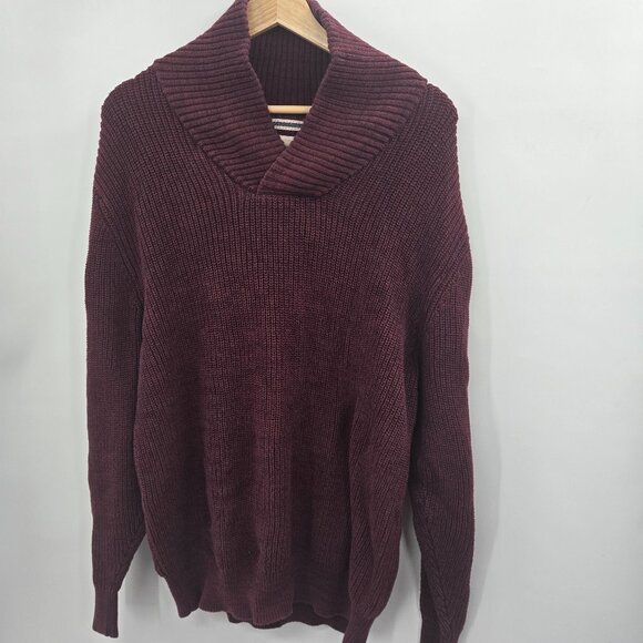 Original Weatherproof Vintage Burgundy 100% Cotton Sweater Size XXL - Picture 1 of 13